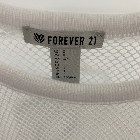 White Mesh Long Sleeve Top - Picture 4 of 5